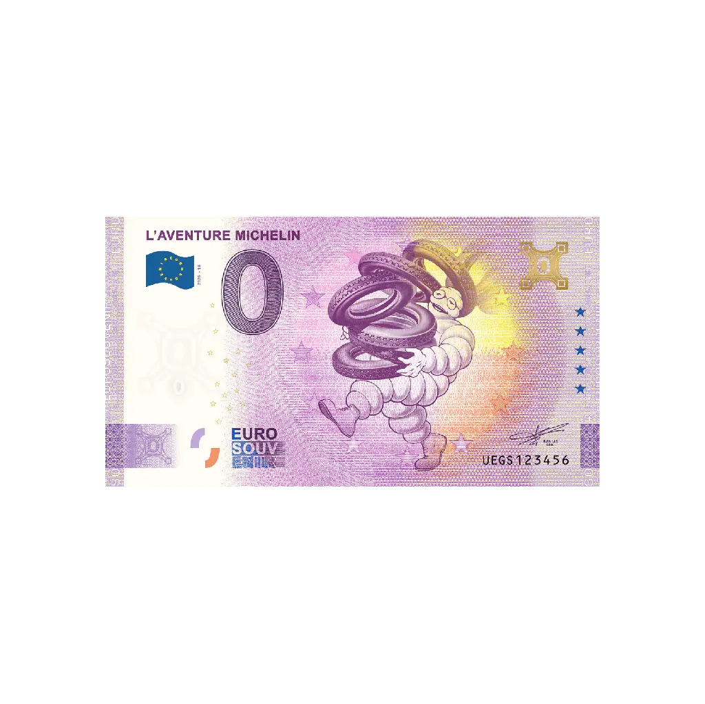 Billet souvenir gold bibendum pile de pneus