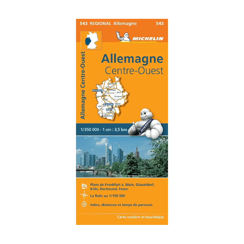 Carte Regionale 543 Allemagne Centre Ouest