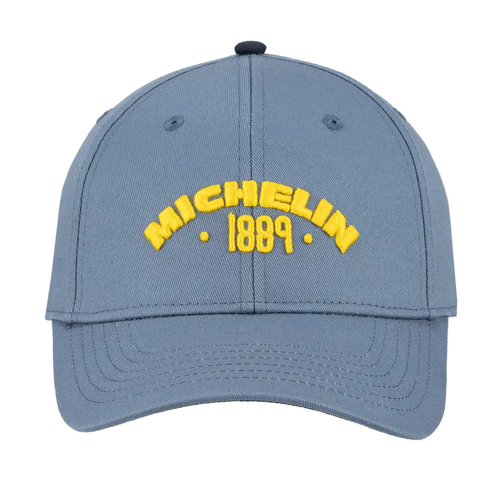 Casquette Michelin avec l'écriture Michelin en jaune