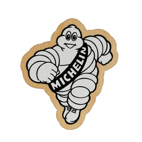 magnet en bois Bibendum - souvenir Michelin